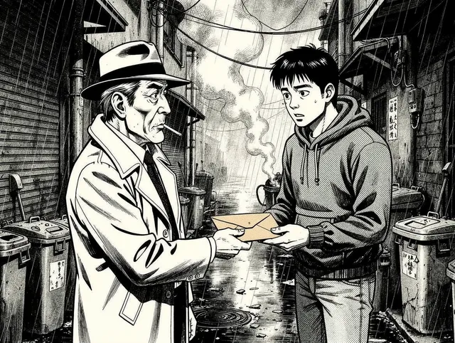 Gekiga (Retro)-style AI comic panel sample generated with Tervix