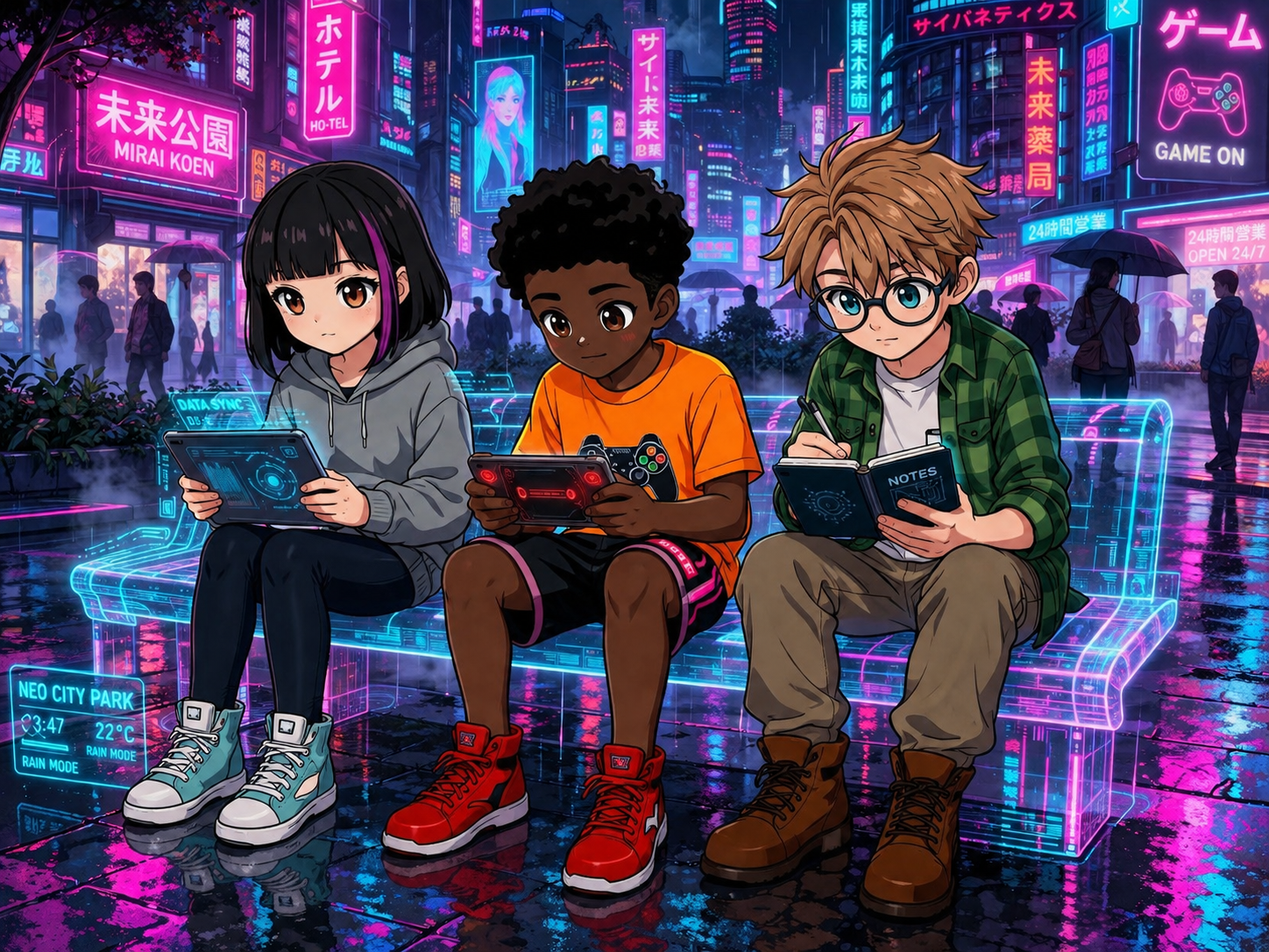 The Digital Defenders: CIVIX Adventure — Cyberpunk AI comic by Zachary Winderl