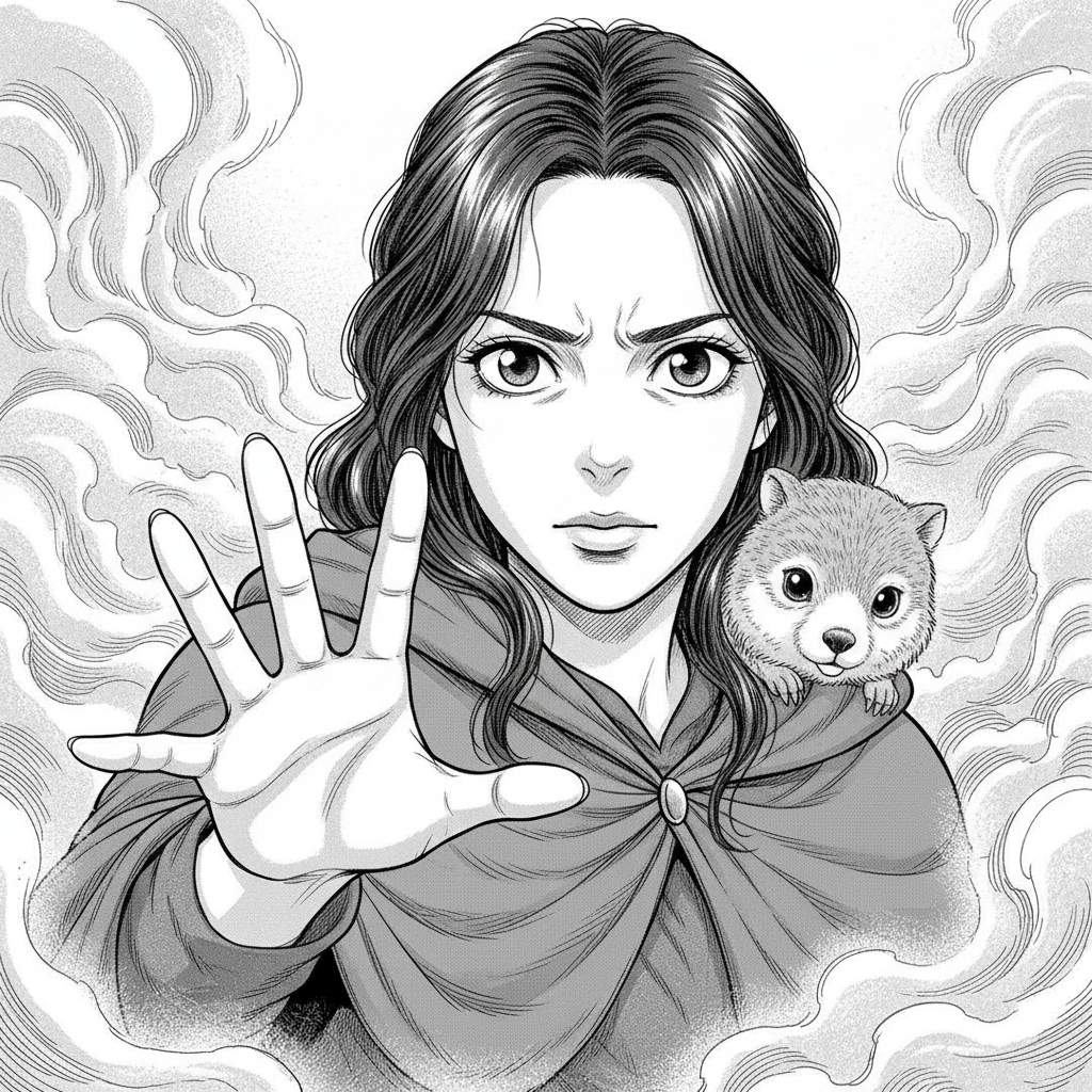 Manga-style AI comic panel from chapter 1 of The Silent Ridge — panel 2