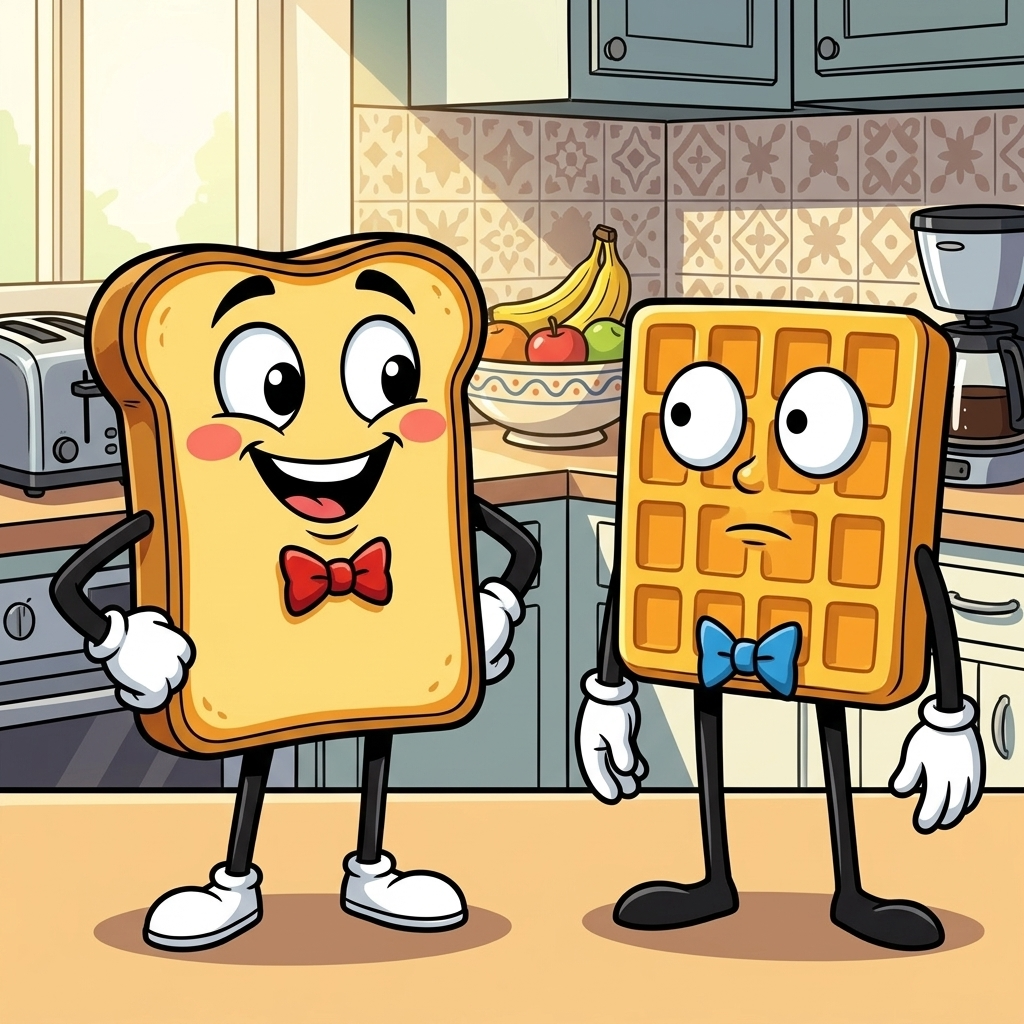 A Toasty Situation — page 1 panel 3: Toast entirely misses the joke, taking it as a literal compliment about his nature.