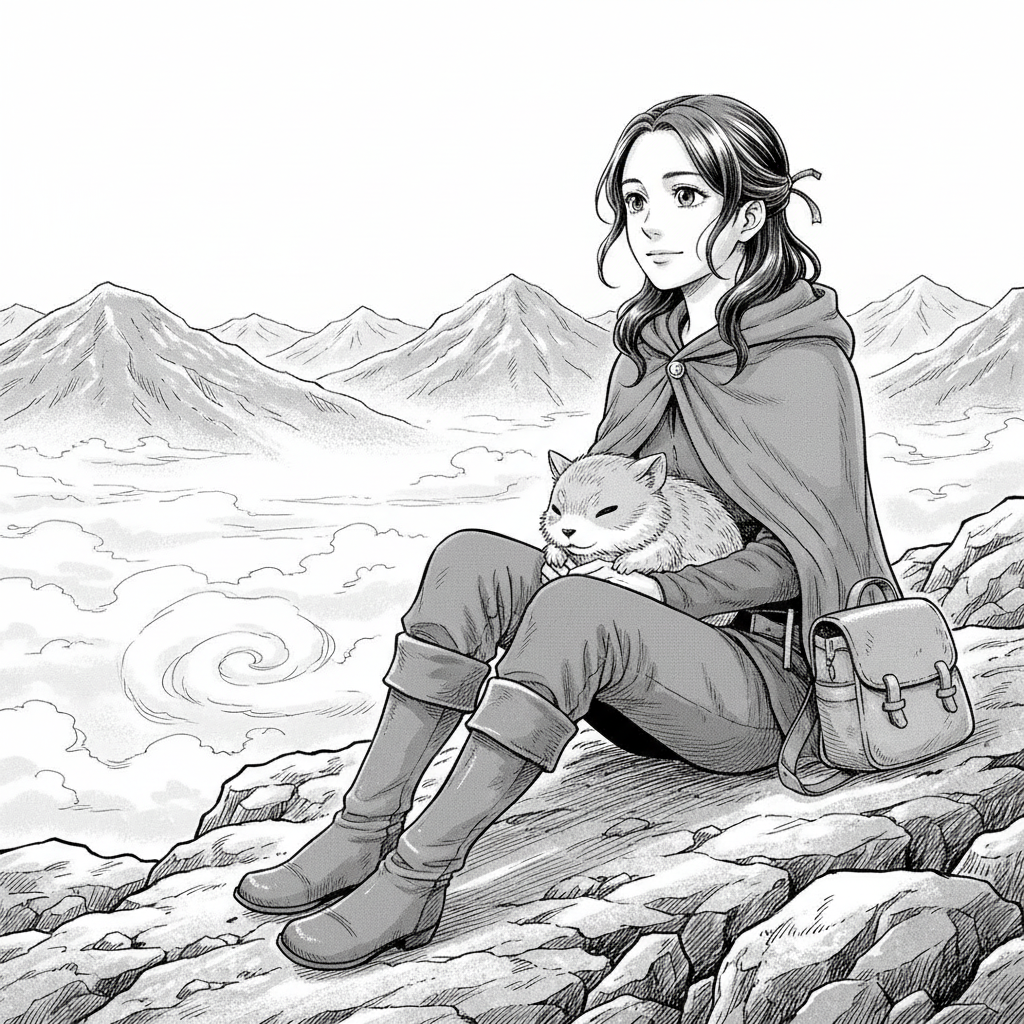 Manga-style AI comic panel from chapter 1 of The Silent Ridge — panel 4