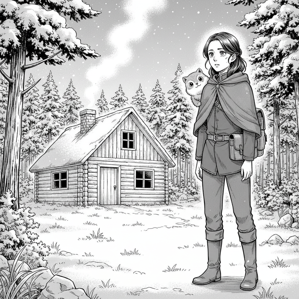 Manga-style AI comic panel from chapter 2, same cast via Continue Story — panel 4